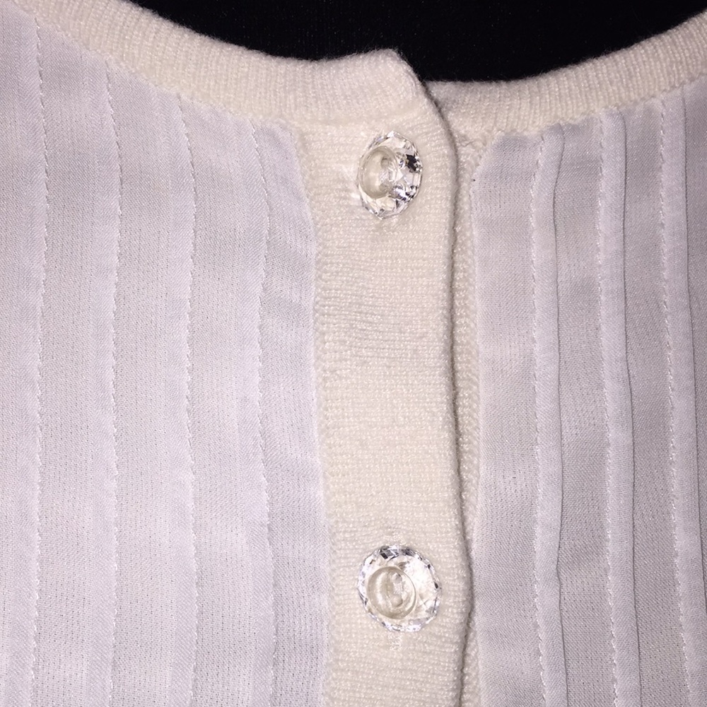 Liz Claiborne New York Ladies Button Front Cardigan Pleated Front Size Small - Picture 2 of 13